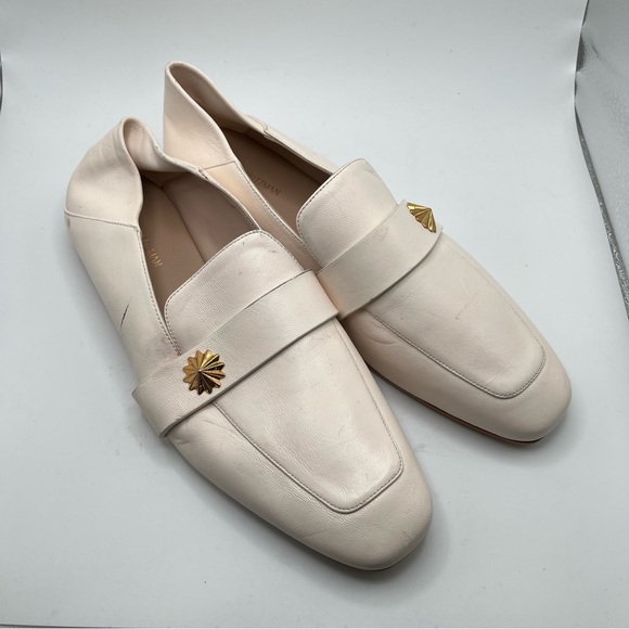 Stuart Weitzman Wylie Star Flats color white slip on Loafers flats size 9 women - Picture 1 of 13